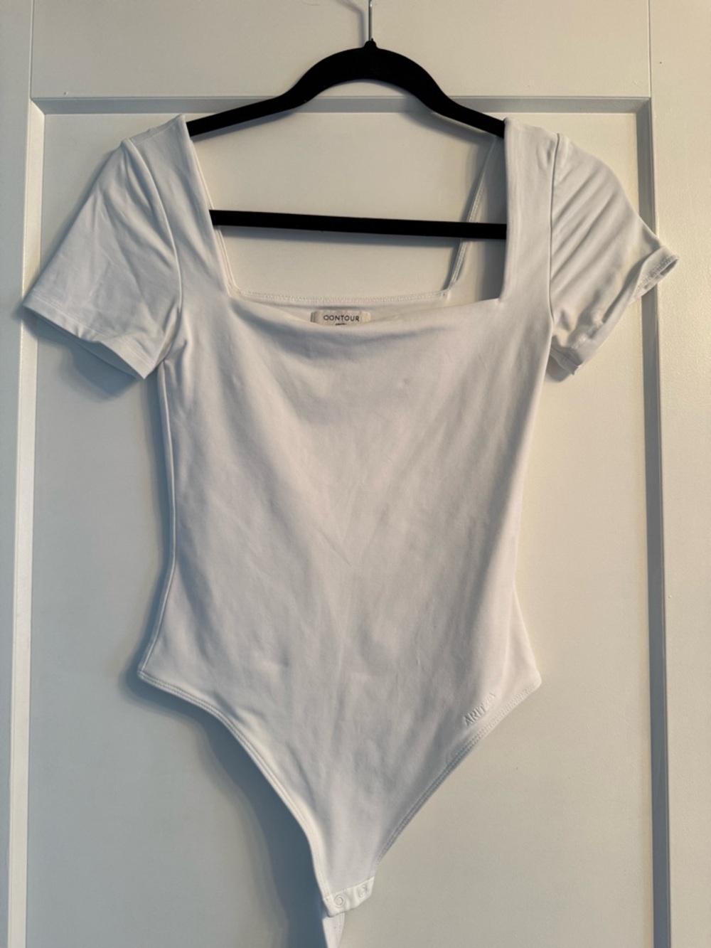 Aritzia Contour White Square-Neck Bodysuit